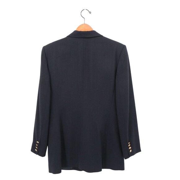 Ralph Lauren Navy Blue Royal Crown Logo Crest Worsted Wool Blazer Jacket 10 - Picture 5 of 8